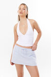 Henley Relaxed Linen Mini Skirt, MILKY BLUE - alternate image 1