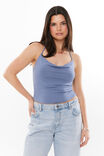 Soft Cowl Neck Halter Top, FROST BLUE - alternate image 1