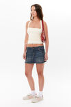 Frayed Denim Mini Skirt, STONEY BLUE - alternate image 5