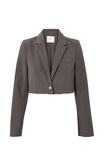 Carli Cropped Blazer, CHROME GREY PINSTRIPE - alternate image 6