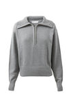 Jacqui Quarter Zip Knit Jumper, GREY MARLE - alternate image 6