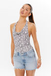 Luxe Cowl Neck Bodysuit, ADRIANA SNAKE GREY - alternate image 1