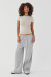 Relaxed Wide Leg Track Pant, SILVER GREY MARLE - alternate image 2