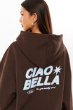 Ella Oversized Fleece Hoodie, CACAO BROWN/CIAO BELLA - alternate image 5