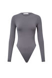 Luxe Long Sleeve Bodysuit, IRON GREY - alternate image 6