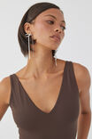 Luxe V Neck Tank, ESPRESSO BROWN - alternate image 4