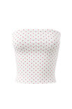 Cotton Longline Tube Top, MICRO HEART WHITE RED - alternate image 6