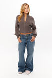 Daisy Zip Through Knit Bomber, CHROME GREY - alternate image 3