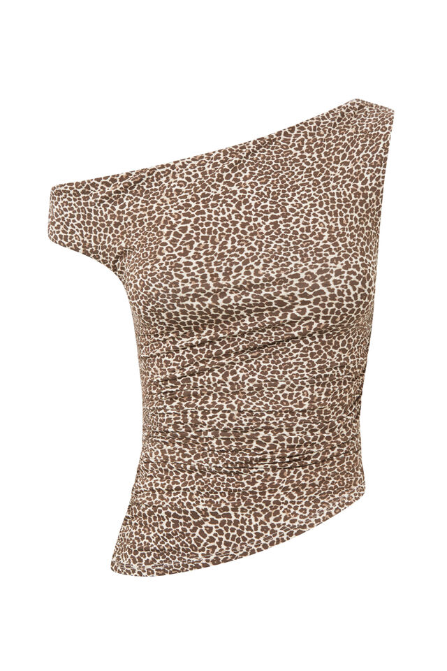 Soft Mia Ruched Top, NINA LEOPARD BROWN