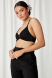 Stacey Ring Bralette Top, BLACK