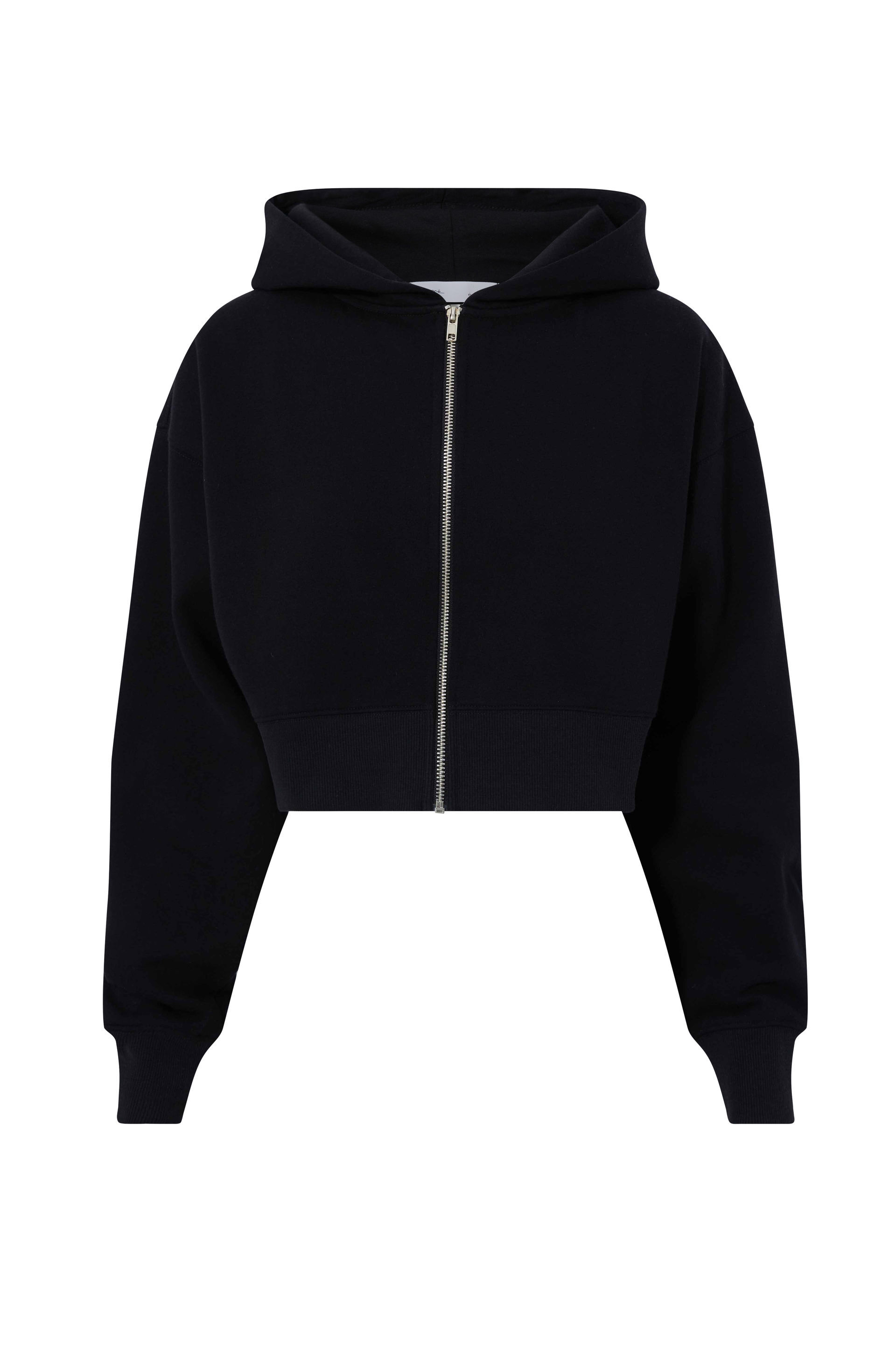 Cropped zip hoodie online black