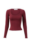 Riri Scoop Neck Long Sleeve, DARK PLUM - alternate image 6