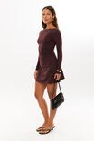 Super Smooth Long Sleeve Mini Dress, CHOC CHERRY - alternate image 1