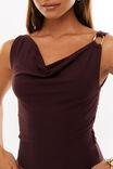 Soft Demi Cowl Neck Top, CHOC CHERRY - alternate image 4