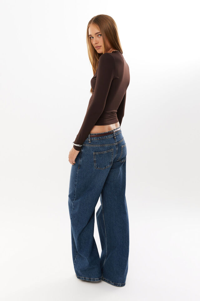 Luxe Georgia Long Sleeve Top, DEEP CHOC