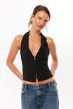 Tilly Zip Through Top, BLACK - alternate image 1
