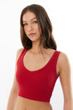 Amara Rib Cropped Tank, LIPSTICK RED - alternate image 4