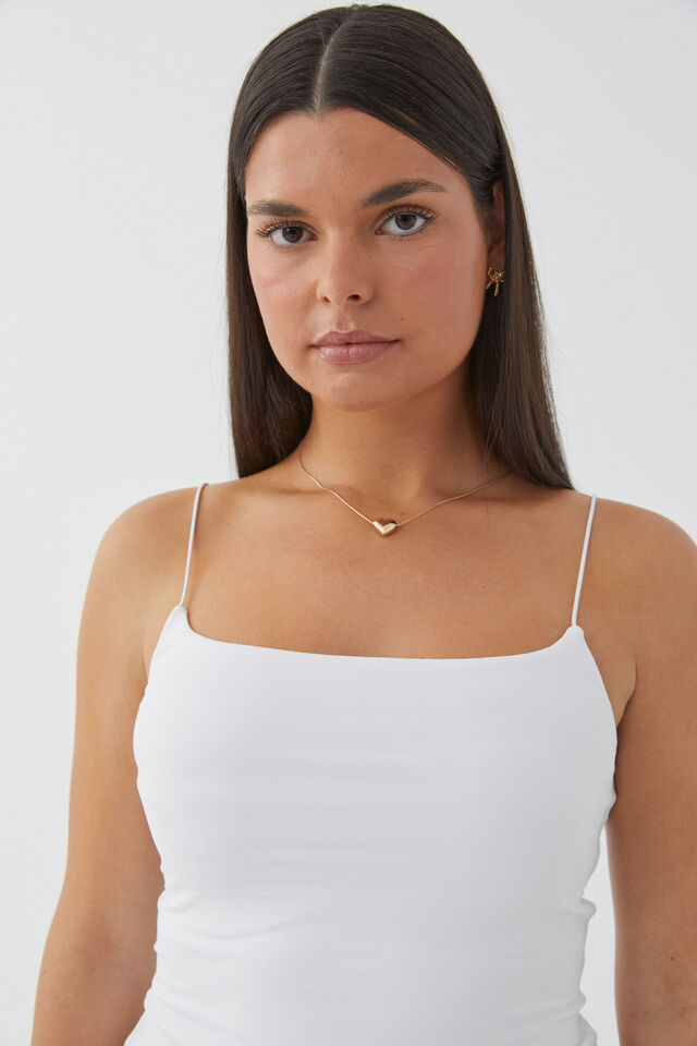 Luxe Longline Cami, WHITE