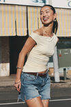 Soft Mia Ruched Top, BANANA YELLOW - alternate image 1