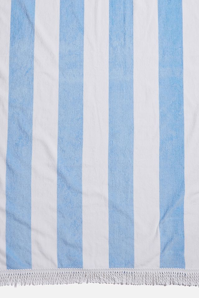 Luxe Beach Towel, BLUE DAZE/WHITE STRIPE