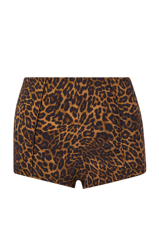 Ash Ponte Micro Short, DEVIN LEOPARD BLACK