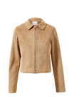 Hailey Faux Suede Jacket, TAUPE - alternate image 6