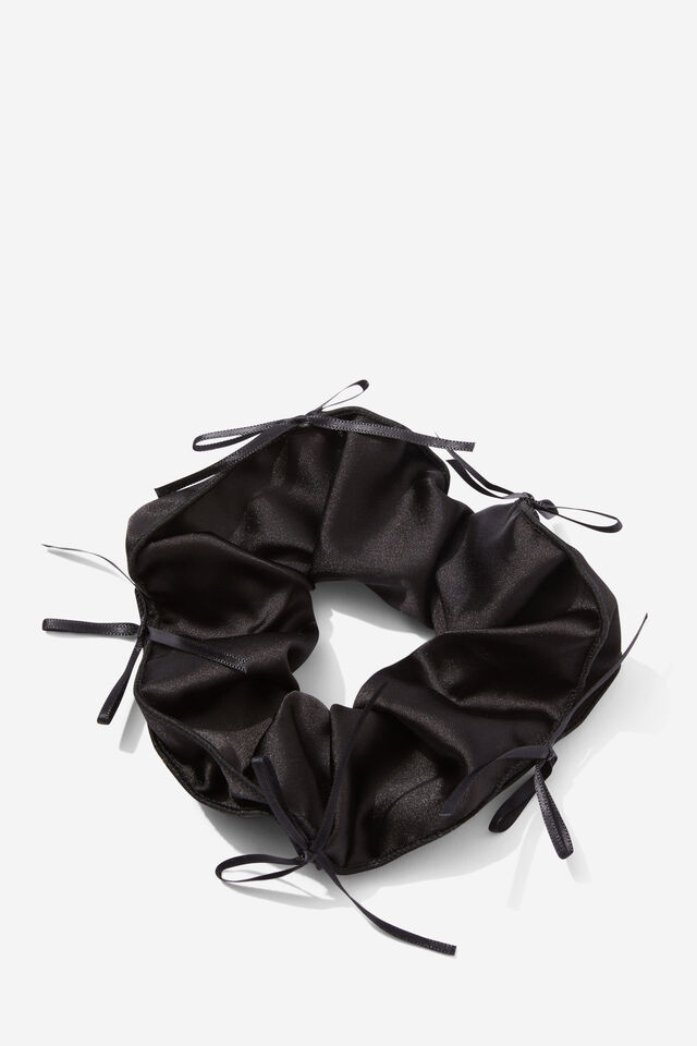 Single Scrunchie, BLACK/SATIN BOWS