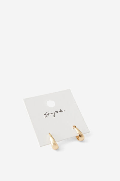 Earring Single Pack, GOLD/TAPERED HOOP