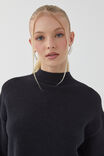 Marley Mock Neck Knit Jumper, BLACK - alternate image 4