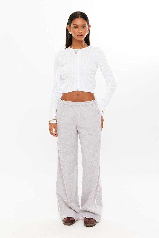 Jordyn Wide Leg Track Pant, GREY MARLE