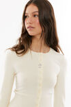 Cassie Button Through Knit Cardi, LEMON PUFF - alternate image 4