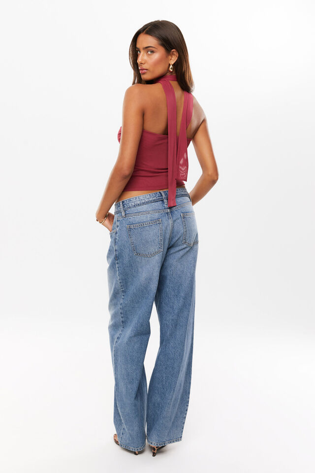 Milly Mesh Halter Top, WILD BERRY