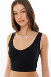 Amara Rib Cropped Tank, BLACK - alternate image 4