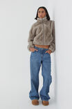 Brooke Cropped Faux Fur Jacket, GREY - alternate image 5