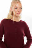 Brydie Button Through Cardigan, DARK PLUM - alternate image 4