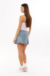 Pleated Denim Mini Skirt, HAZE BLUE - alternate image 3