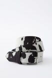 Faux Cowhide Belt, COW/SILVER - alternate image 1