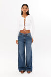 Tanelle Tie Front Knit Top, WINTER WHITE - alternate image 2