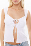 Sadie Tie Front Top, WHITE - alternate image 4