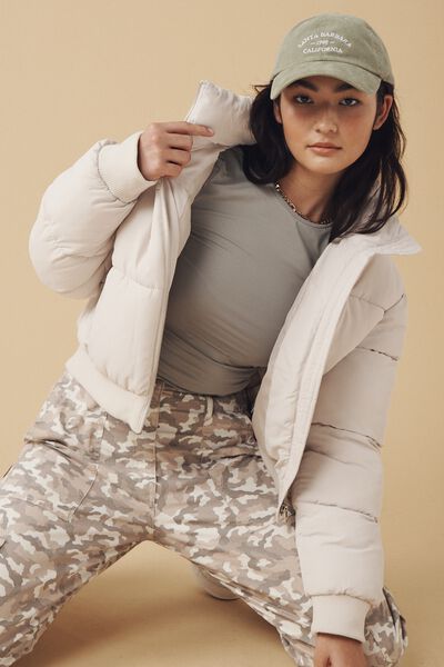 Cody Cropped Puffer Jacket, COOKIES AND CREAM