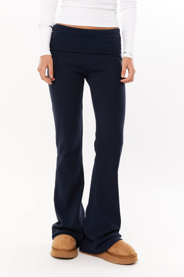 Fold Back Flare Pant, NIGHT NAVY