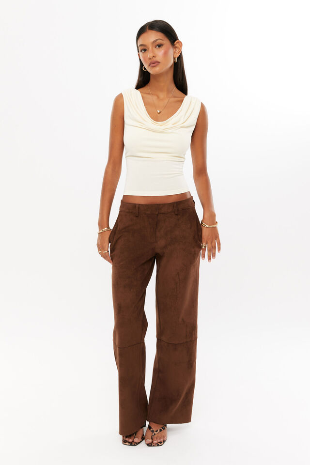 Carly Cowl Neck Top, CREAMY YELLOW