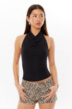 Soft Selena Halter Top, BLACK - alternate image 1
