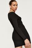 Alexis Long Sleeve Mini Dress, BLACK