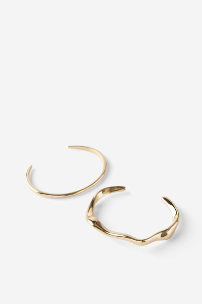 Bangle 2 Pack, GOLD/CRESCENT