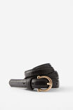 Thin Faux Croc Belt, BLACK/GOLD - alternate image 4