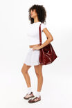 Penny Fleece Mini Skirt, GREY MARLE - alternate image 5