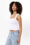 Luxe Open Neck Top, WHITE - alternate image 4