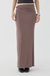 Soft Twist Maxi Skirt, BROWN CAROB - alternate image 2