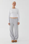 Relaxed Wide Leg Track Pant, SILVER GREY MARLE - alternate image 1